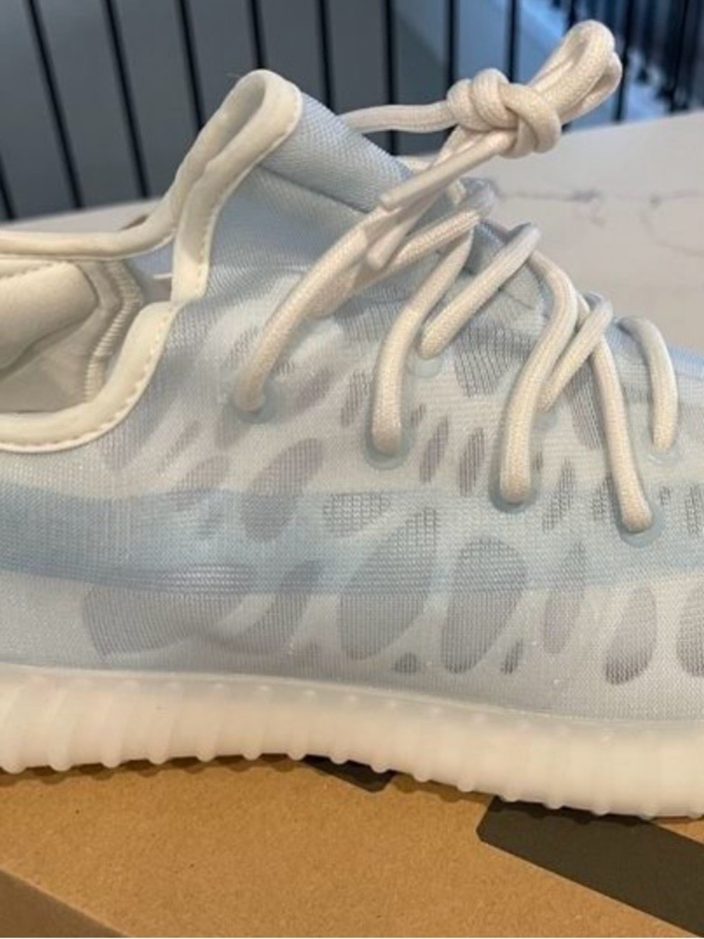 Yeezy Athletic Shoe in Light Blue and White